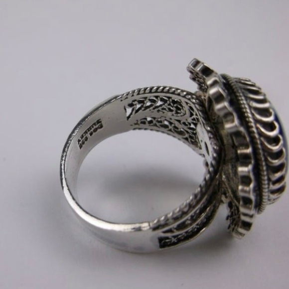 New Heavy Sterling Silver Designer Mosaic Ring size 9 - Picture 3 of 4